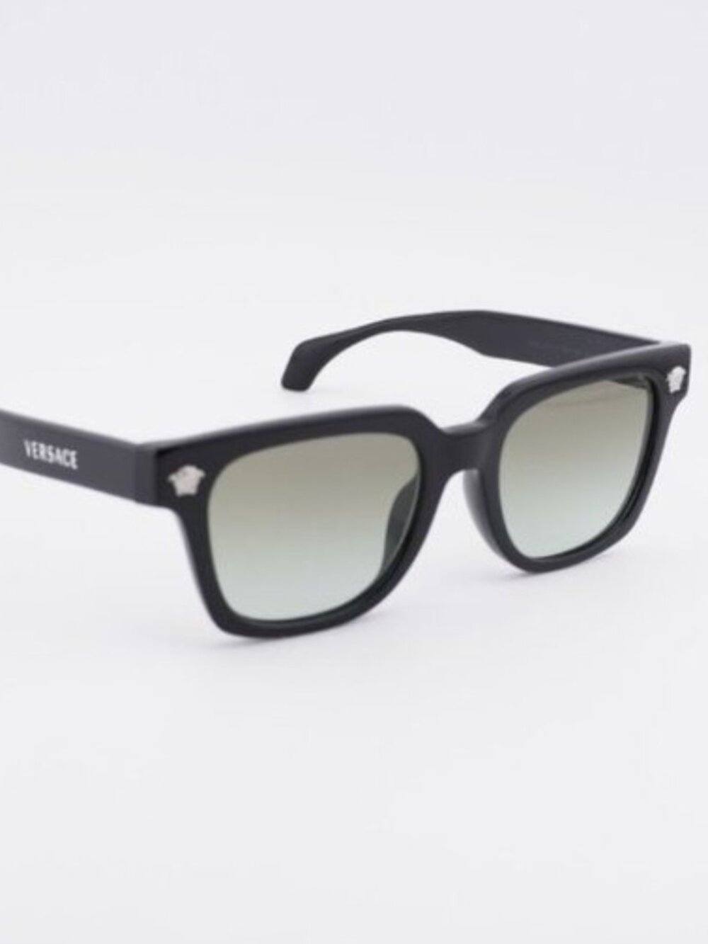 Versace VE4510U GB1/8E Sunglasses Black Square Frame, Green Lenses